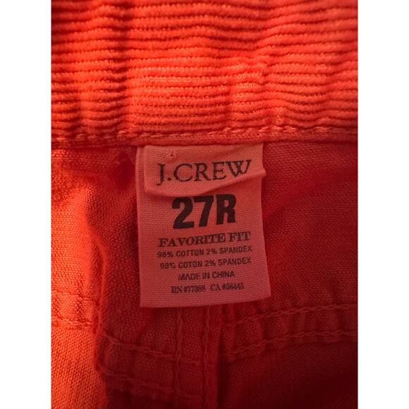 J. Crew Favorite Fit Corduroy Pants Women’s Orange Size 27R - Picture 5 of 6